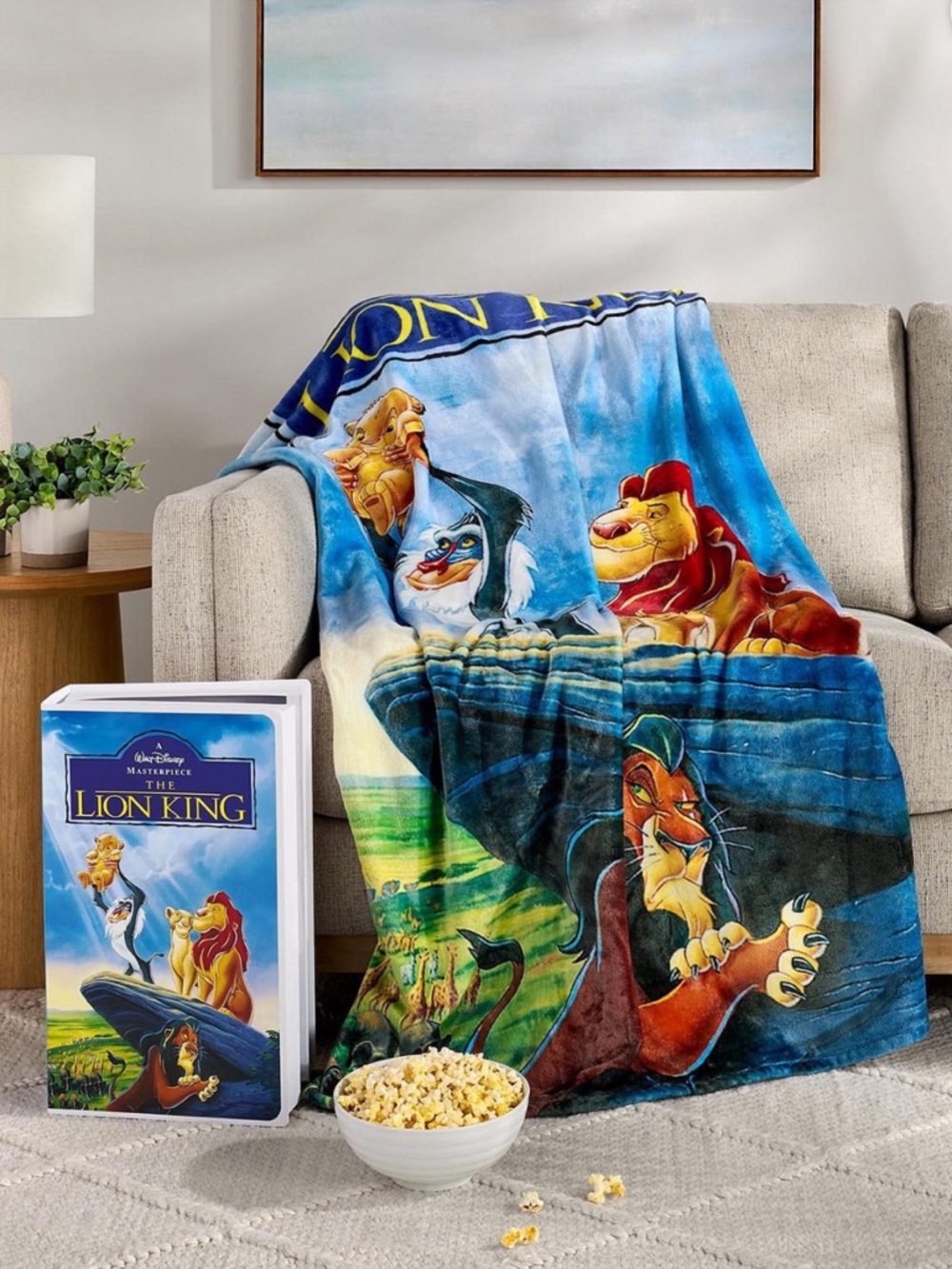 Disney Classic VHS Boxed Silk Touch Throw, 50" x 70", New! Collectible